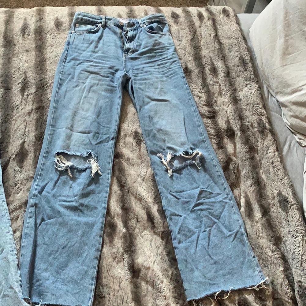 Long blue jeans from stradivarius